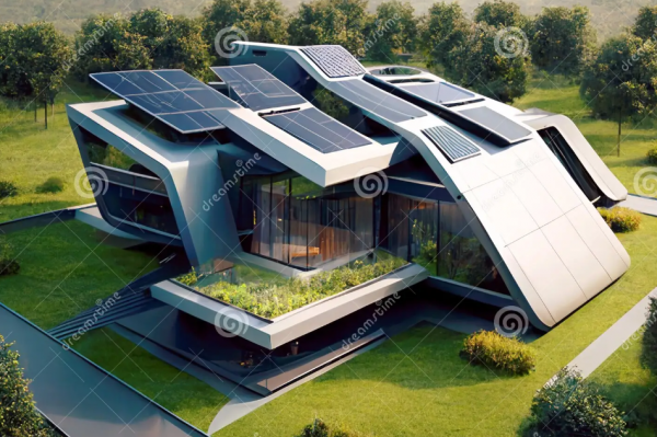 Atap futuristik dengan teknologi hijau dan ramah lingkungan